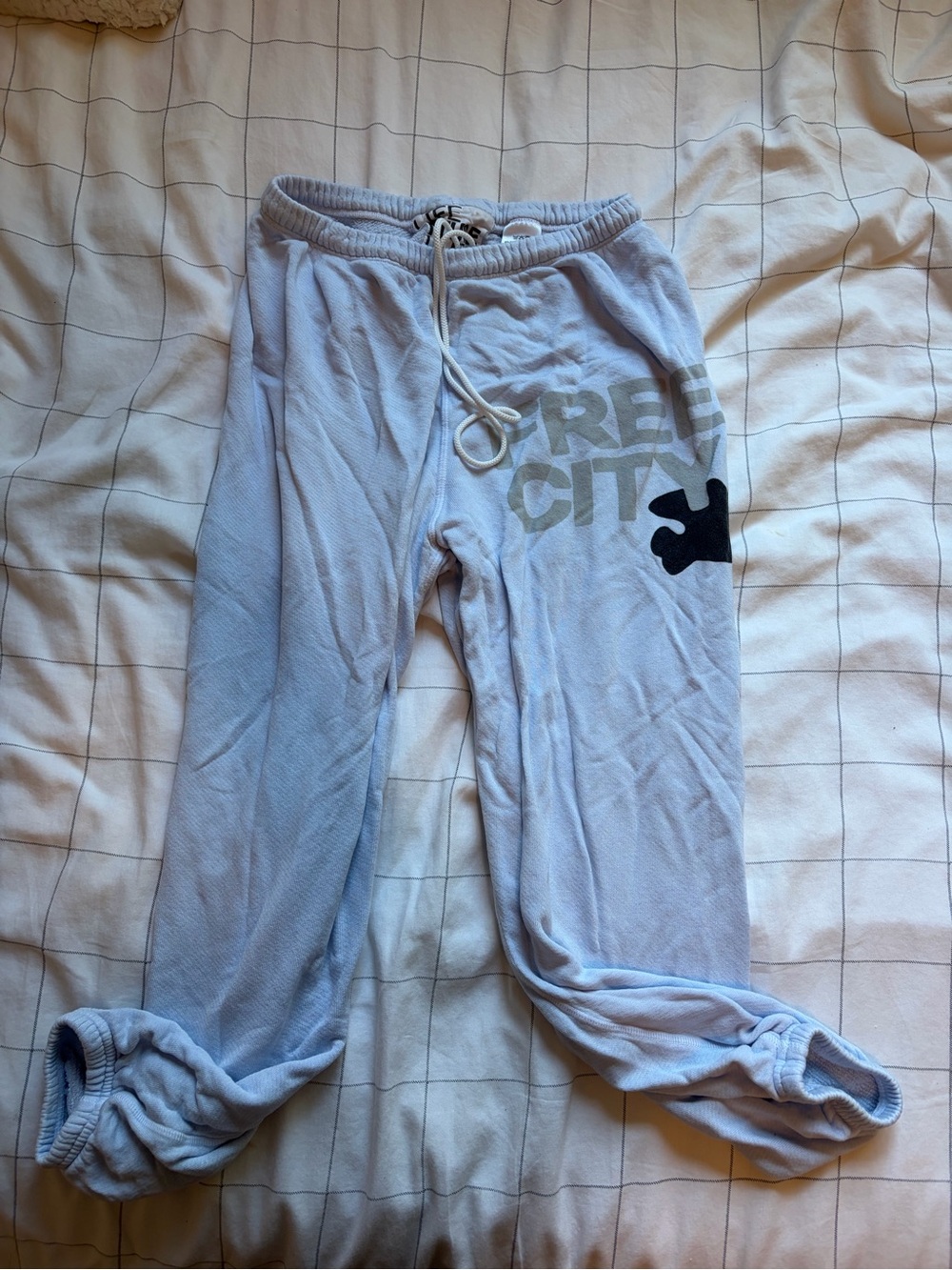 Free City Light Blue Lounge Bottoms with Drawstring